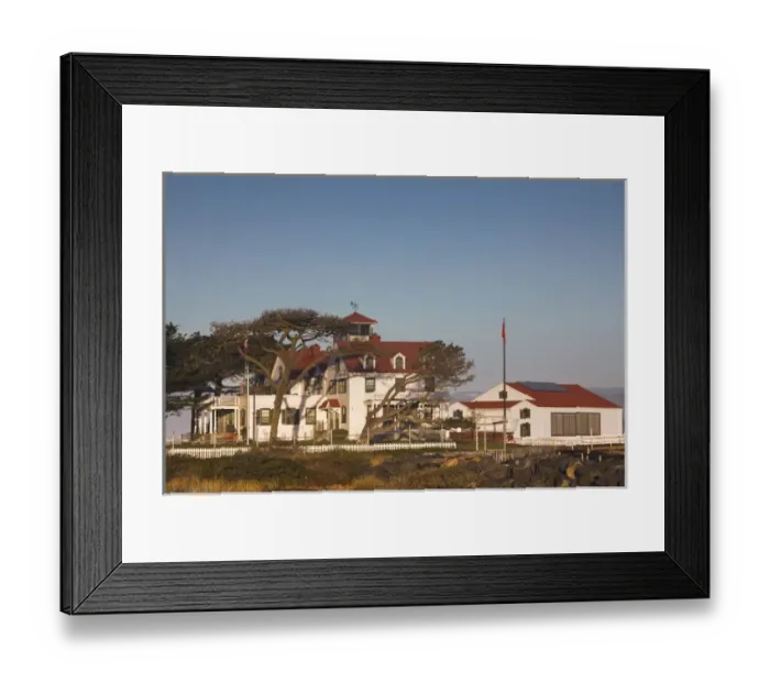 Framed Print : USA, California, Northern California, North Coast, Samoa, US Coastguard Station