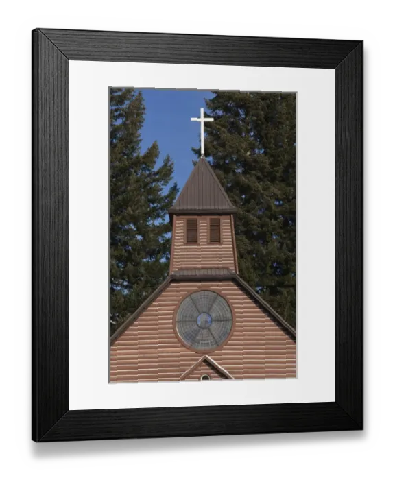 Framed Print : USA, California, Northern California, Northern Mountains, McCloud, town church Framed Print : USA, California, Northern California, Northern Mountains, McCloud, town church