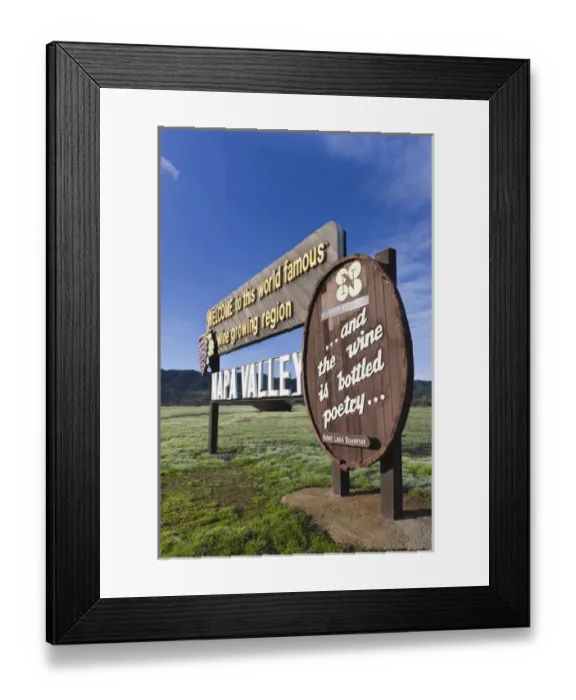 Framed Print : USA, California, Northern California, Napa Valley Wine Country, Napa, Welcome to