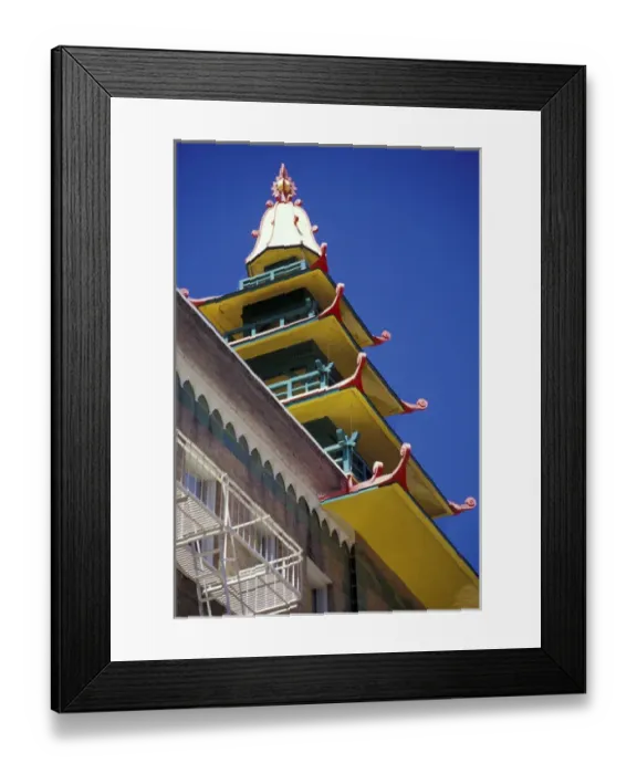 Framed Print : USA, California, San Francisco, Chinatown. Pagoda-style building Framed Print : USA, California, San Francisco, Chinatown. Pagoda-style building