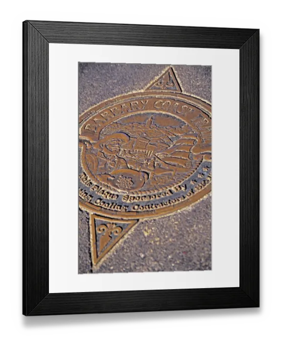 Framed Print : USA, California, San Francisco, Fishermans Wharf. Barbary Coast trail marker Framed Print : USA, California, San Francisco, Fishermans Wharf. Barbary Coast trail marker