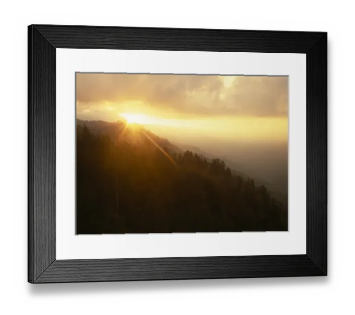 Framed Print : U. S. A. Washington, Mt. Rainier National Park, Eastside, Sunburst at the last moment Framed Print : U. S. A. Washington, Mt. Rainier National Park, Eastside, Sunburst at the last moment