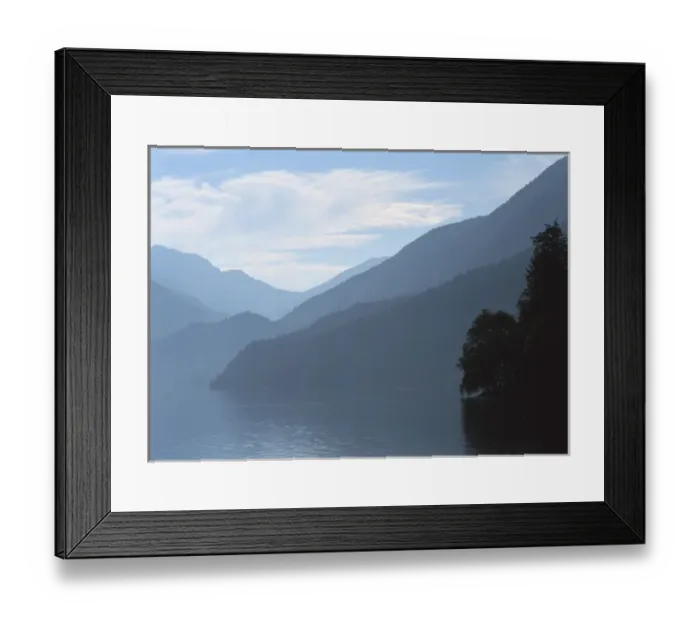 Framed Print : Lovely Lake crescent glitters in the Olympic Mountains Framed Print : Lovely Lake crescent glitters in the Olympic Mountains