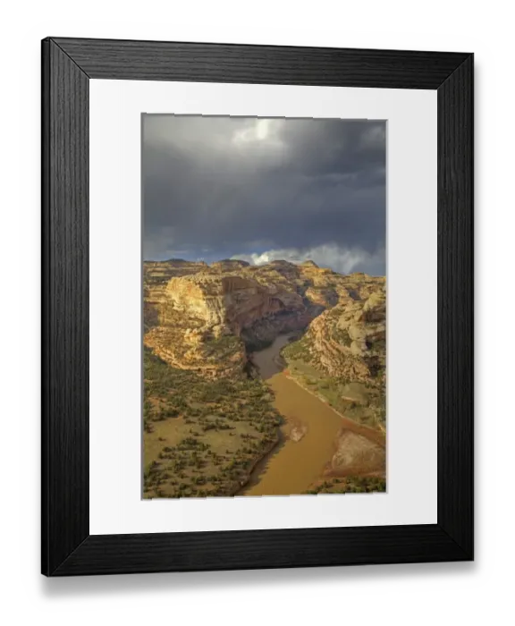 Framed Print : The Yampa River at Wagon Wheel Overlook in Dinosaur National Monument, Colorado, USA