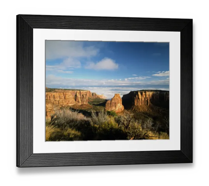Framed Print : USA, Colorado, Colorado National Monument, Independence Monument separating Monument Framed Print : USA, Colorado, Colorado National Monument, Independence Monument separating Monument