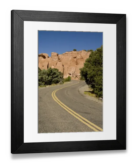 Framed Print : Colorado, Grand Junction, Colorado National Monument. Rim Rock Drive views