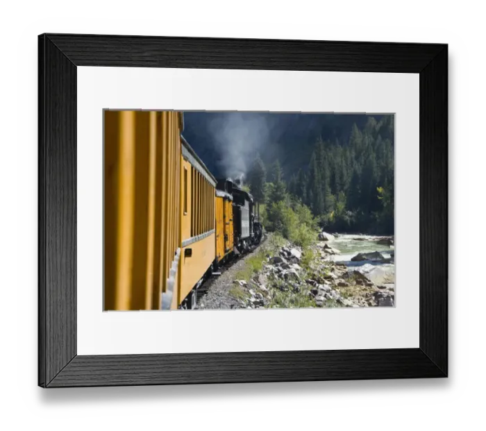 Framed Print : Colorado, The Durango & Silverton Narrow Gauge Railroad. Views from the train Framed Print : Colorado, The Durango & Silverton Narrow Gauge Railroad. Views from the train
