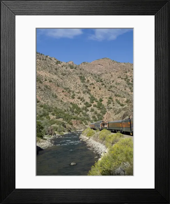 Framed Print : Colorado, Canon City, Royal Gorge Railroad. Views from the train along the Arkansas River