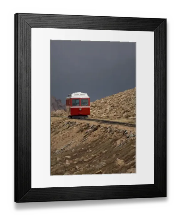 Framed Print : Colorado, Colorado Springs. Pikes Peak Cog Railway. Views from the train near summit