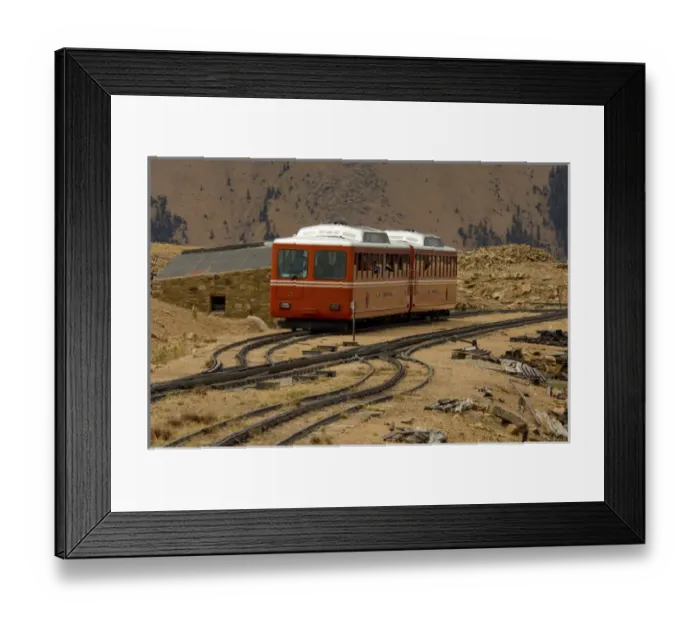 Framed Print : Colorado, Colorado Springs. Pikes Peak Cog Railway. Views from the train above tree Framed Print : Colorado, Colorado Springs. Pikes Peak Cog Railway. Views from the train above tree