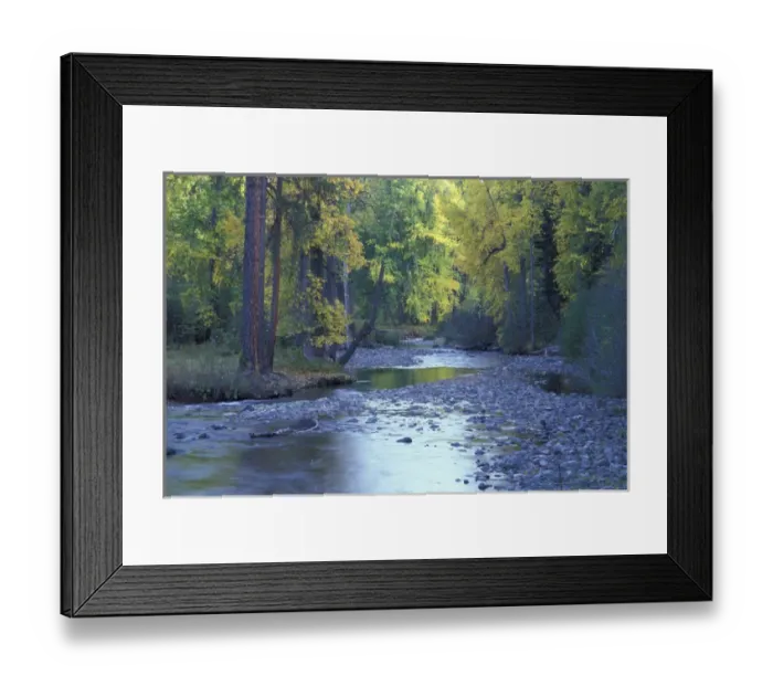 Framed Print : North America, USA, WA, Wenatchee NF Teanaway River with fall color