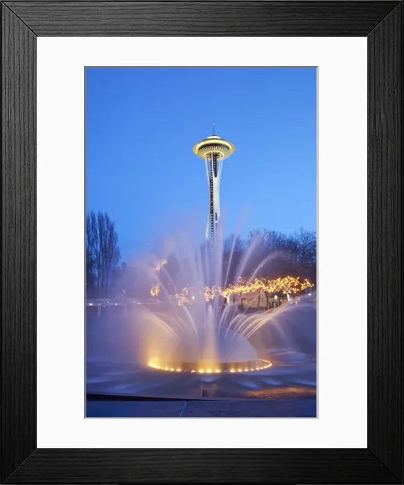 Framed Print : WA, Seattle, Seattle Center, International Fountain Framed Print : WA, Seattle, Seattle Center, International Fountain