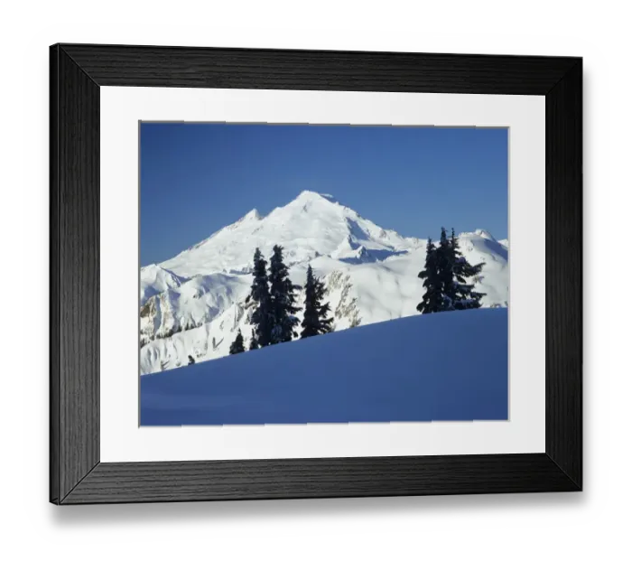 Framed Print : WA, Heather Meadows Recreation Area, Mount Baker view from Kulshan Ridge at Artist s