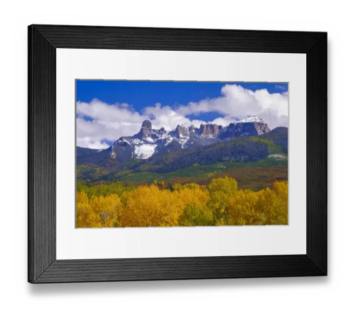 Framed Print : Courthouse Mountain & Chimney Rock in Owl Creek Pass in Colorado