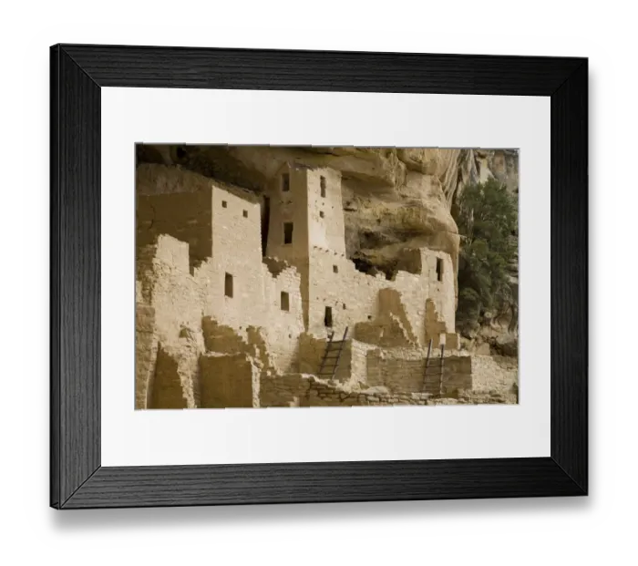Framed Print : CO, Colorado, Mesa Verde National Park, home of Ancestral Pueblo people, cliff dwellings
