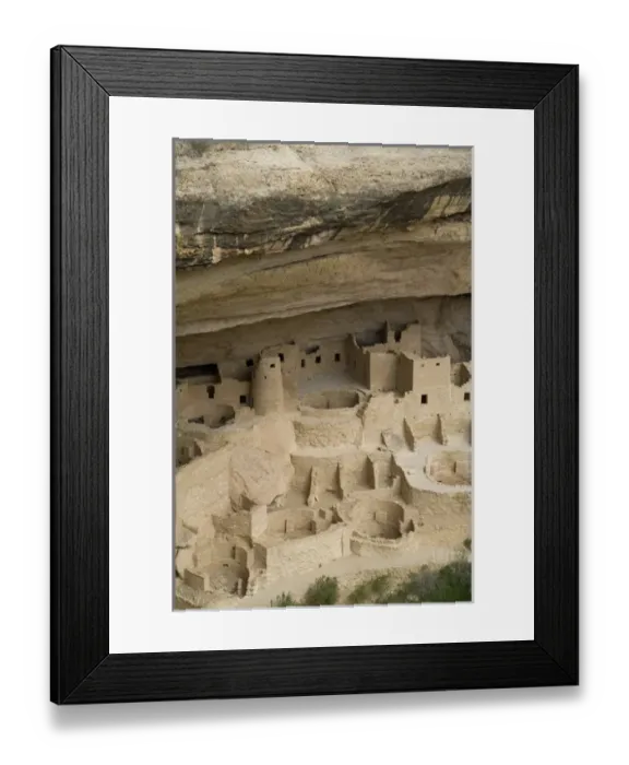 Framed Print : CO, Colorado, Mesa Verde National Park, home of Ancestral Pueblo people, cliff dwellings