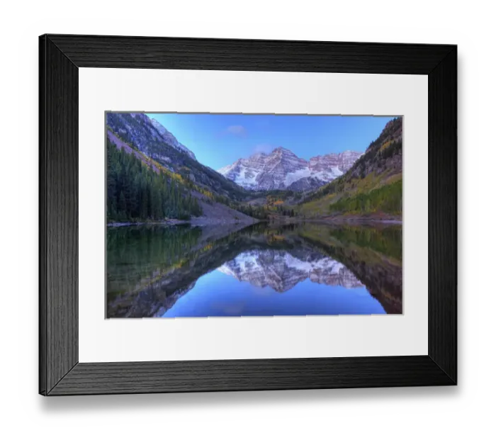 Framed Print : CO, Maroon Bells-Snowmass Wilderness, Maroon Bells from Maroon Lake Framed Print : CO, Maroon Bells-Snowmass Wilderness, Maroon Bells from Maroon Lake
