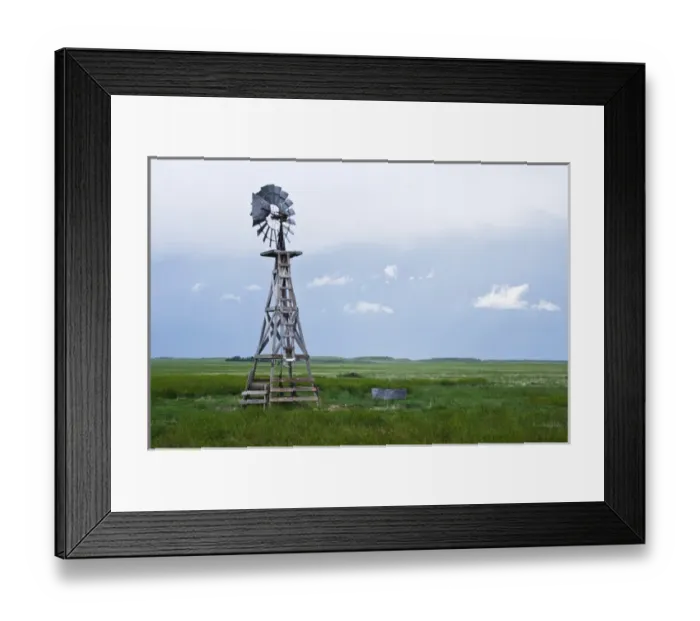 Framed Print : Windmill and storm clouds on Pawnee National Grasslands, eastern Colorado, USA, June