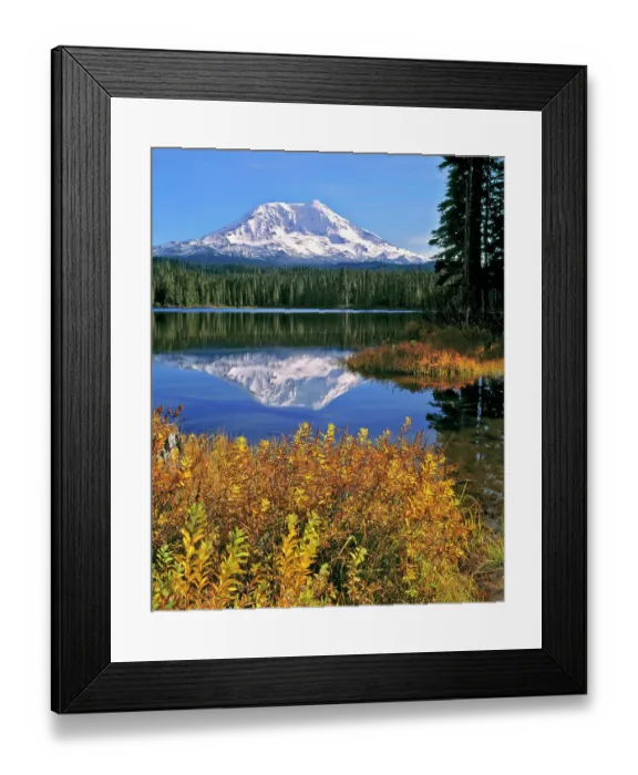 Framed Print : USA, Washington State, Mt Adams. Washington States Mt Adams is mirrored in Framed Print : USA, Washington State, Mt Adams. Washington States Mt Adams is mirrored in