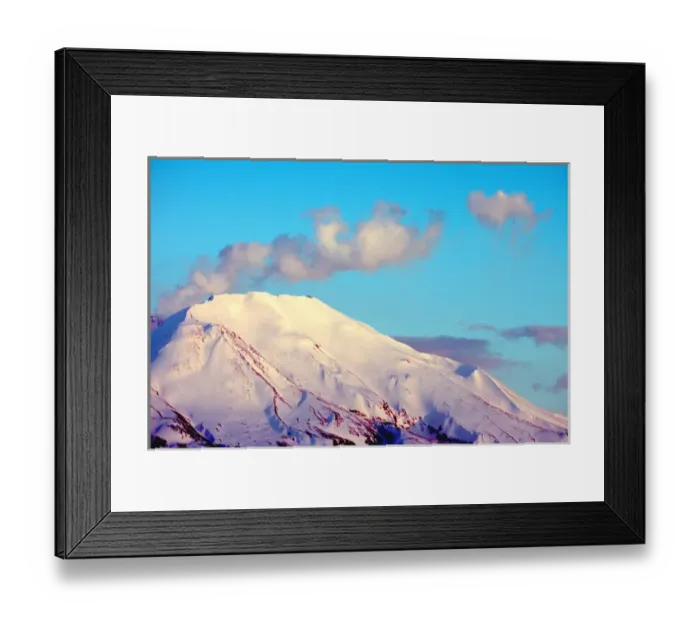Framed Print : Steam erupts from Mt. St. Helens at dusk, April 19, 2005 Framed Print : Steam erupts from Mt. St. Helens at dusk, April 19, 2005
