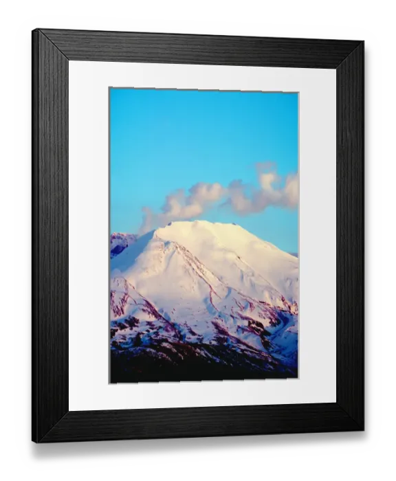 Framed Print : Steam erupts from Mt. St. Helens at dusk, April 19, 2005