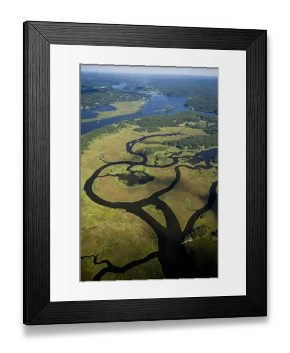Framed Print : Wetlands near the Connecticut River in Lyme, Connecticut