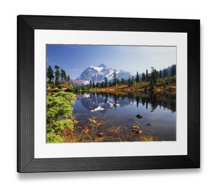 Framed Print : USA, Washington State, North Cascades, Mount Baker National Recreation Area, View of Mt