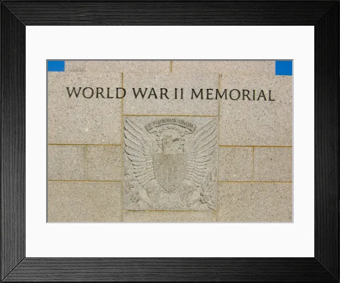 Framed Print : Washington, DC, National WWII Memorial, emblem