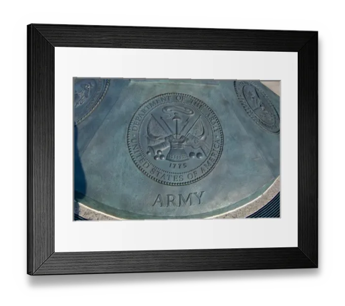 Framed Print : Washington, DC, National WWII Memorial, Army emblem