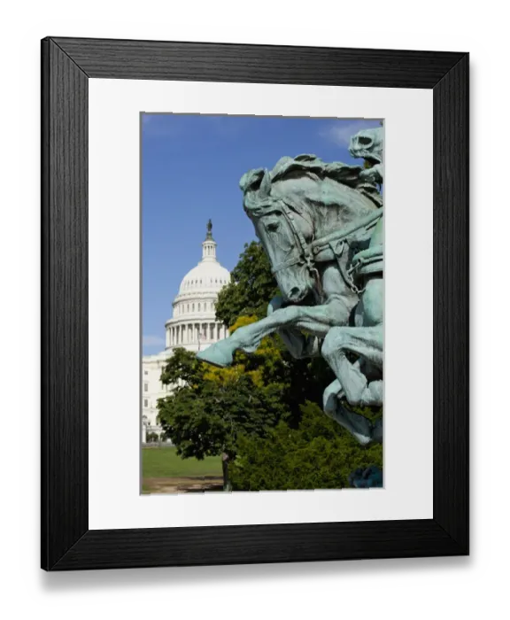 Framed Print : USA, District of Columbia, Washington, DC, Close up of galloping horse sculpture Framed Print : USA, District of Columbia, Washington, DC, Close up of galloping horse sculpture