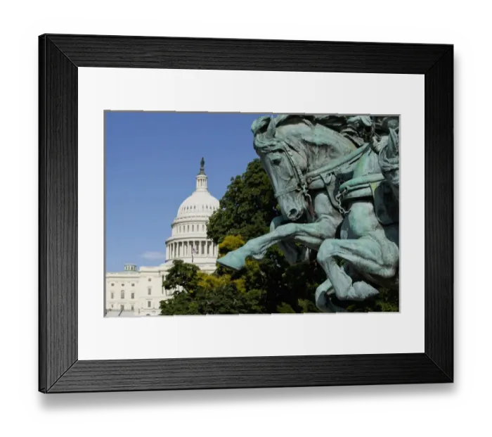 Framed Print : USA, District of Columbia, Washington, DC, Close up of galloping horse sculpture Framed Print : USA, District of Columbia, Washington, DC, Close up of galloping horse sculpture