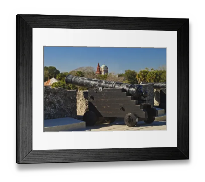 Framed Print : Canon along fortress walls, Castillo de San Marcos National Monuement Framed Print : Canon along fortress walls, Castillo de San Marcos National Monuement