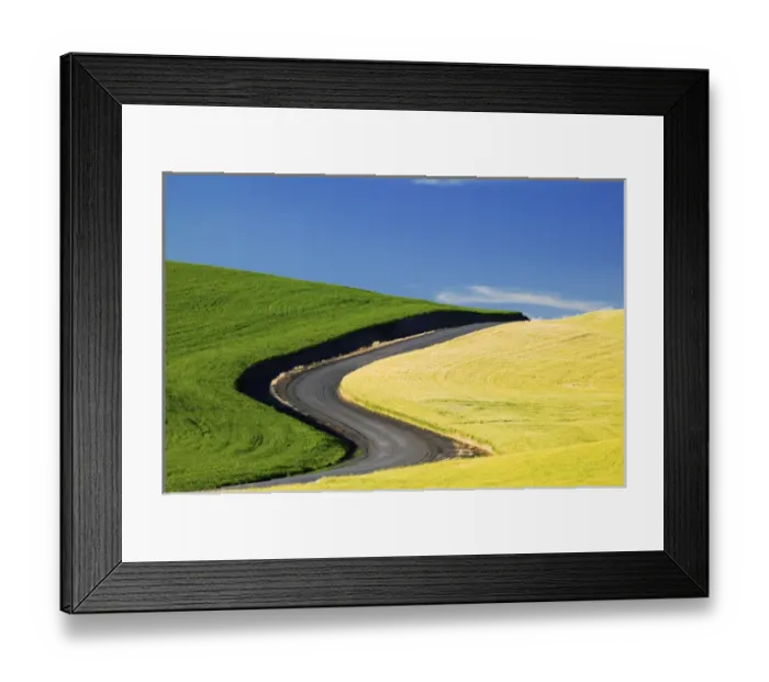 Framed Print : North America, USA, Washington, Palouse Country, Road Leading Through Spring and Winter Framed Print : North America, USA, Washington, Palouse Country, Road Leading Through Spring and Winter