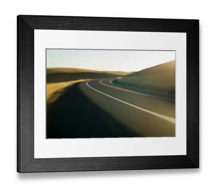 Framed Print : North America, USA, Washington, Palouse Country, Selective Focus oof Road in Motion