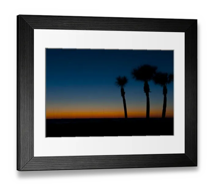 Framed Print : North America, USA, Florida, Sarasota, Orange and blue Sunset on the Crescent Beach