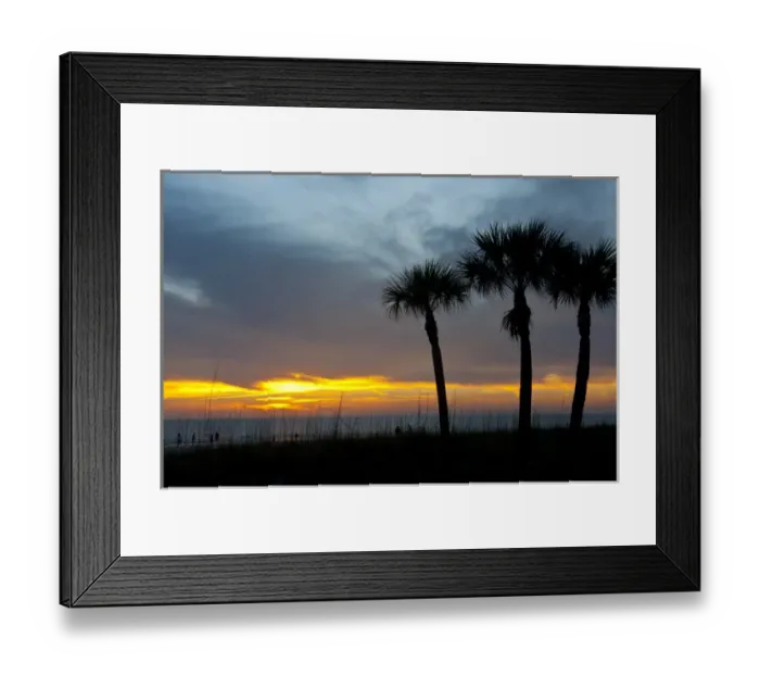 Framed Print : North America, USA, Florida, Sarasota, Sunset on the Crescent Beach, Siesta Key