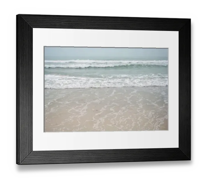 Framed Print : North America, USA, Florida, Sarasota, Crescent Beach, Siesta Key, foggy with breaking surf Framed Print : North America, USA, Florida, Sarasota, Crescent Beach, Siesta Key, foggy with breaking surf