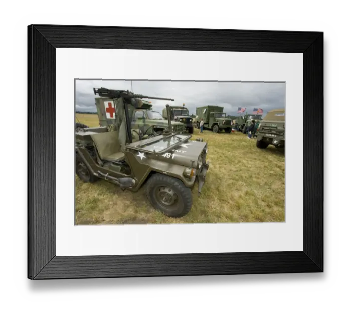 Framed Print : Olympia, Washington, airshow, military, vehicle, World War II, truck, transport, olive drab