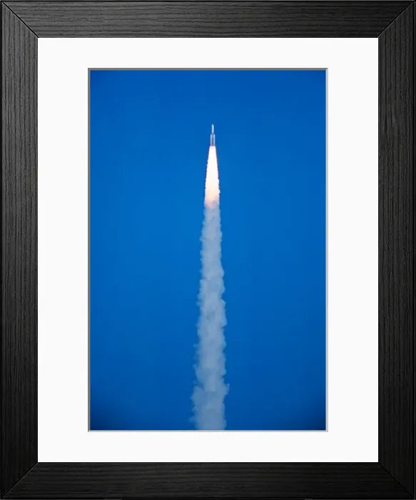 Framed Print : North America, USA, Florida, Cape Canaveral. A rocket launch at the John F. Kennedy