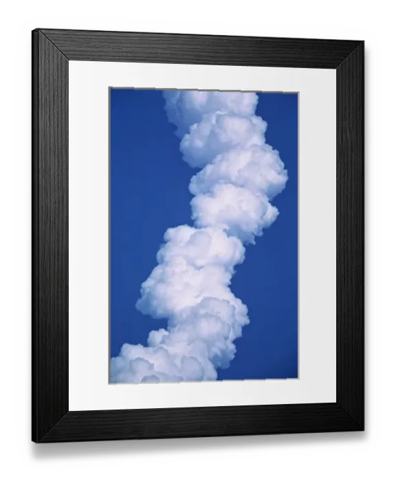 Framed Print : North America, USA, Florida, Cape Canaveral. Smoke trail from a rocket at Cape Canaveral