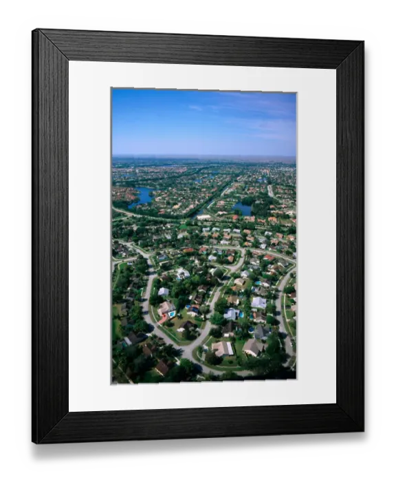 Framed Print : NA, USA, Florida, Miami. Housing and subdivisions in the northwest section of Miami
