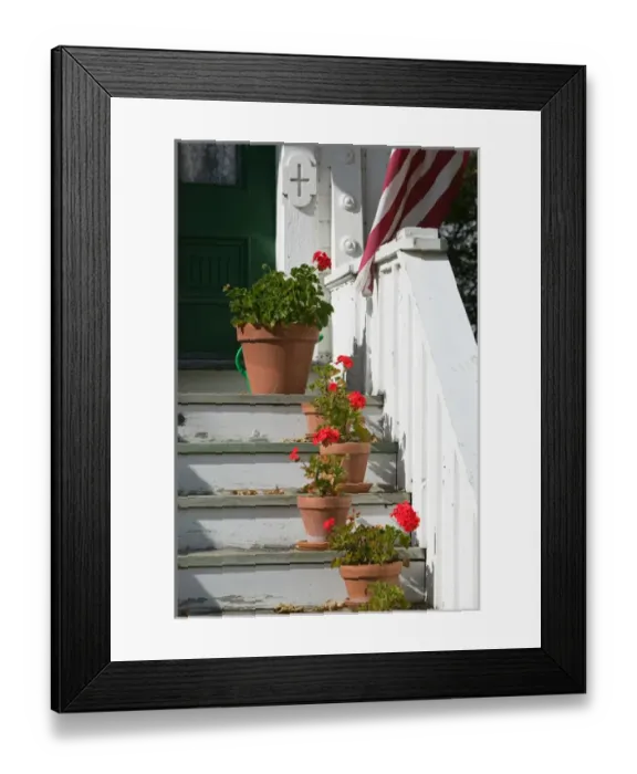 Framed Print : USA-WISCONSIN-Mississippi River Valley-Stockholm: Flowered Porch Framed Print : USA-WISCONSIN-Mississippi River Valley-Stockholm: Flowered Porch
