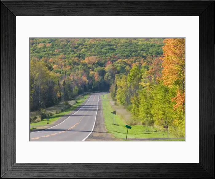 Framed Print : USA-WISCONSIN-Redcliff: Lake Superior Shore- Highway 13  /  Autumn
