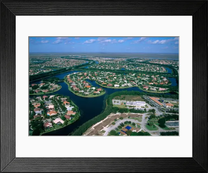 Framed Print : NA, USA, Florida, Miami. Housing and subdivisions in the northwest section of Miami
