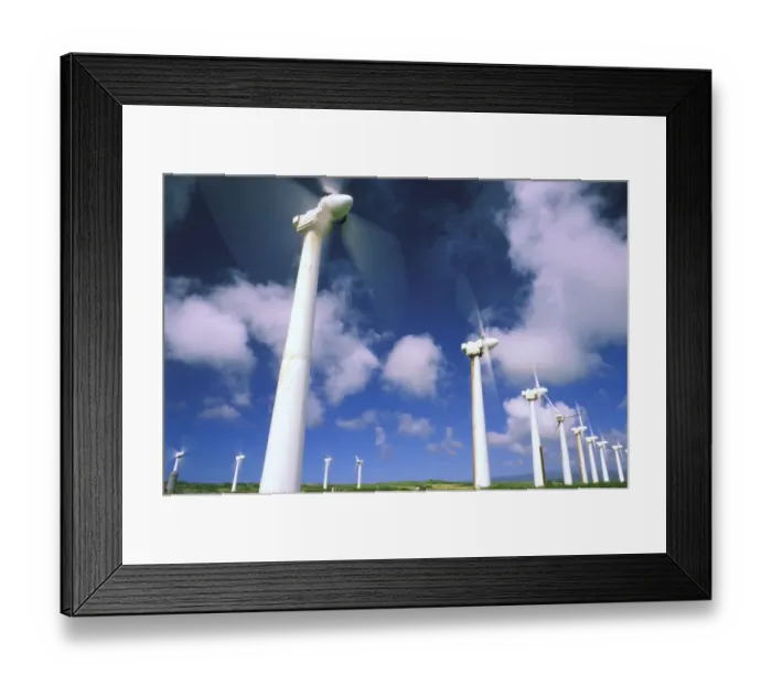 Framed Print : USA, Hawaii. Wind farm
