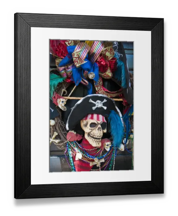 Framed Print : USA, Florida, Tampa. Gasparilla Festival wreath Framed Print : USA, Florida, Tampa. Gasparilla Festival wreath
