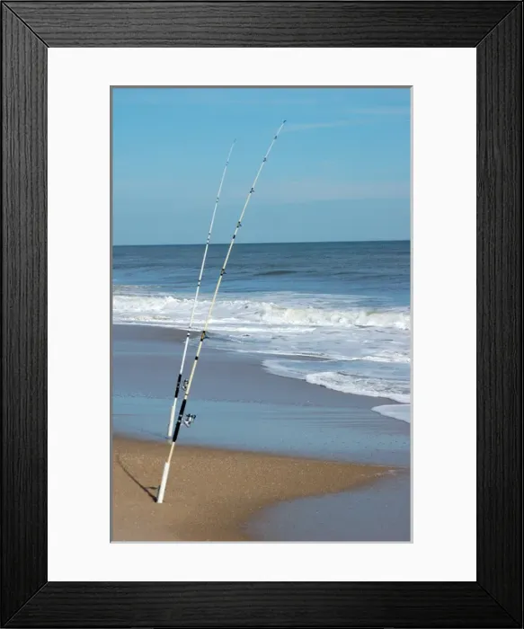 Framed Print : Florida, fishing along the Canaveral National Seashore
