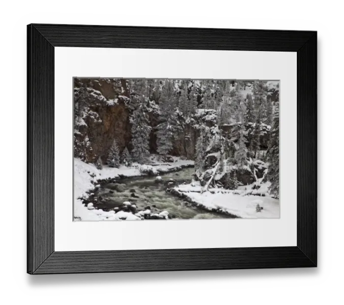Framed Print : Firehole River Canyon in winter in Yellowstone National Park Framed Print : Firehole River Canyon in winter in Yellowstone National Park