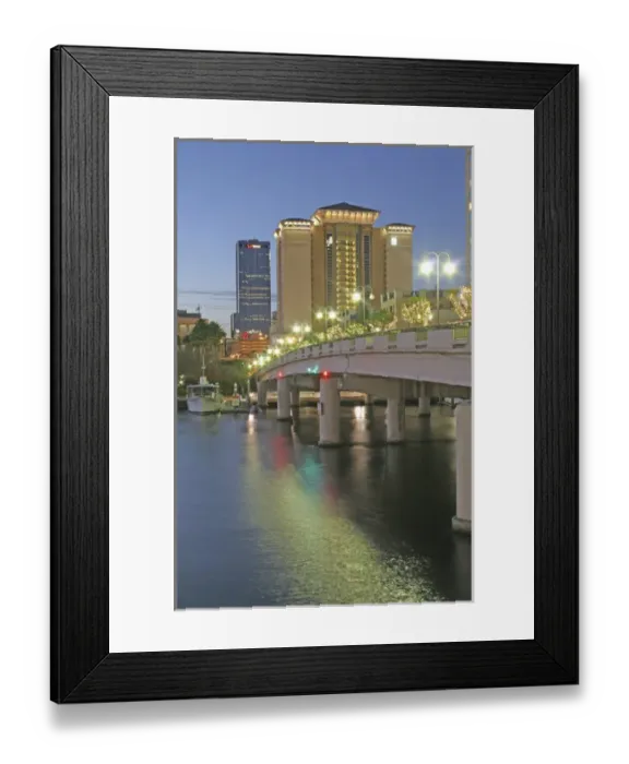 Framed Print : Evening lighting Harbor Island bridge on Garrison Channel downtown 2008, Tampa Florida Framed Print : Evening lighting Harbor Island bridge on Garrison Channel downtown 2008, Tampa Florida