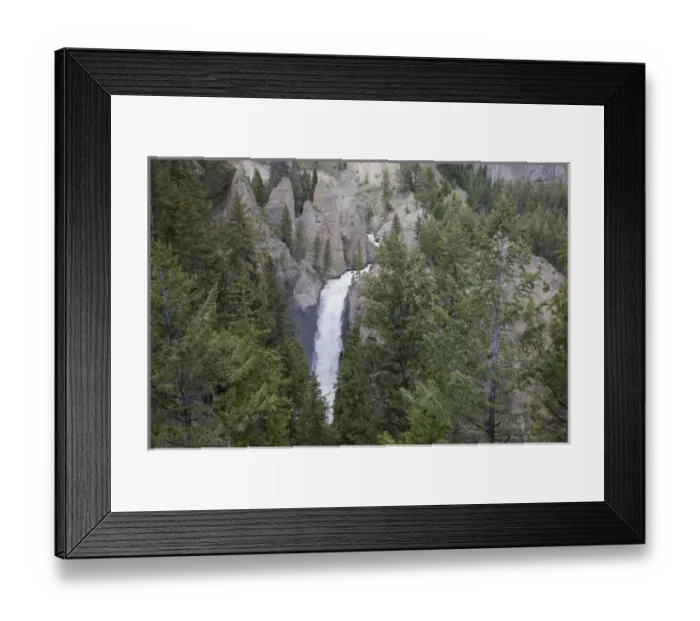 Framed Print : WY, Yellowstone National Park, Tower Fall, Tower Creek tumbles 132 feet